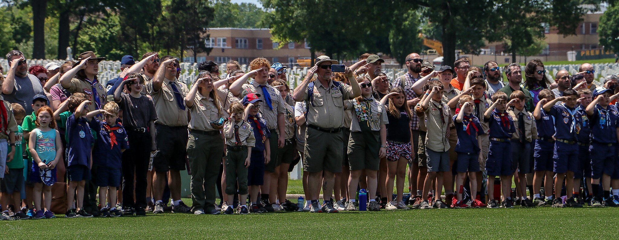 Scout salute at memorial day good turn