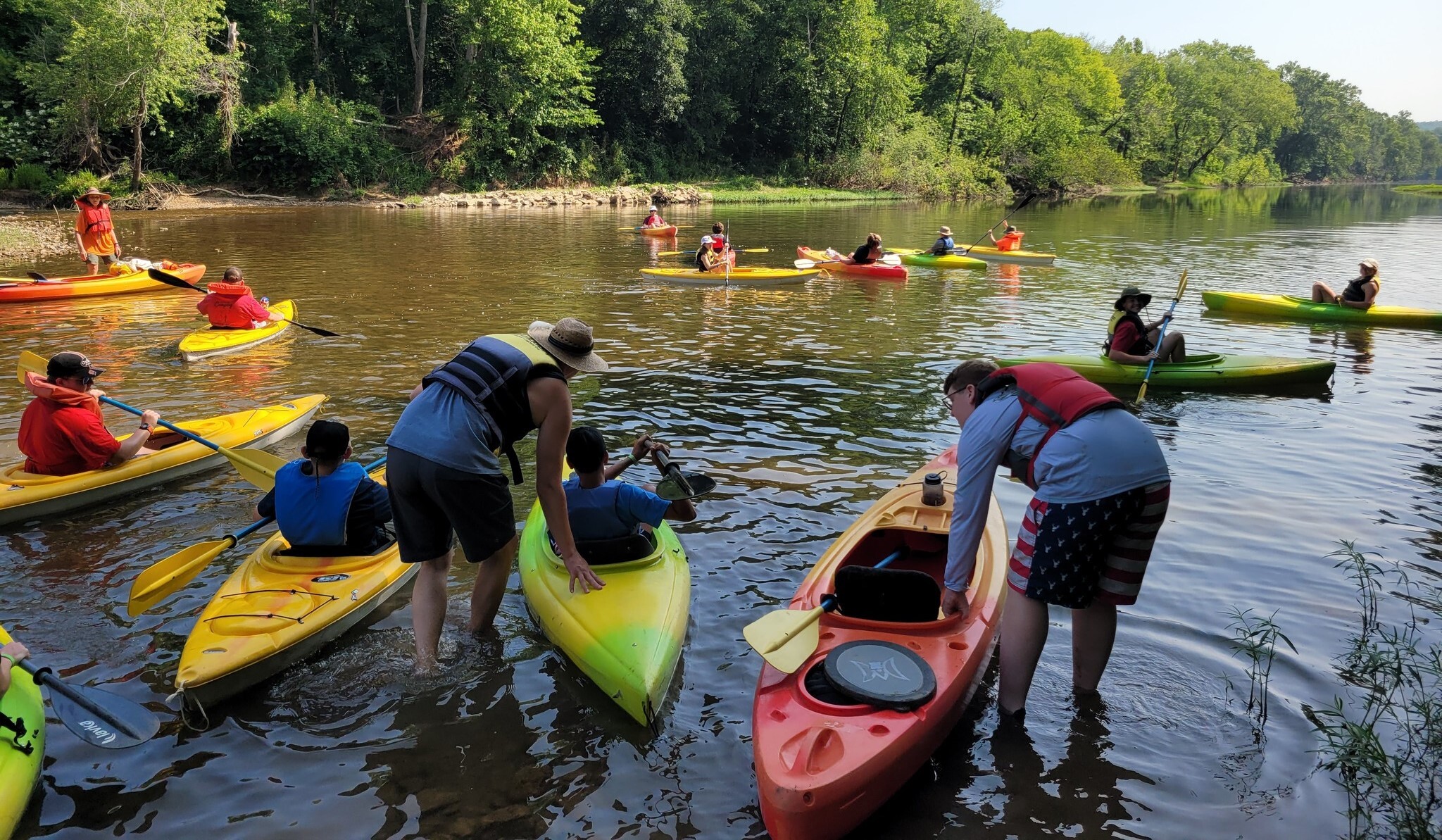 Scouts in canoes photo