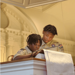 Scouts read sacred texts