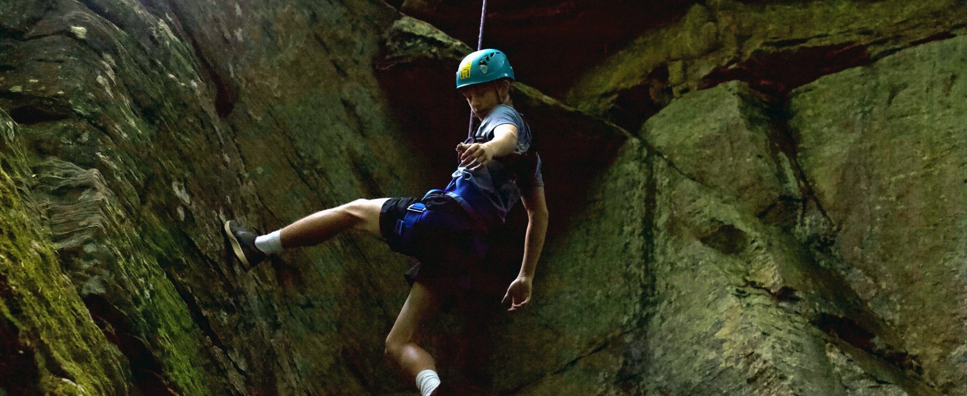 Scout rappelling