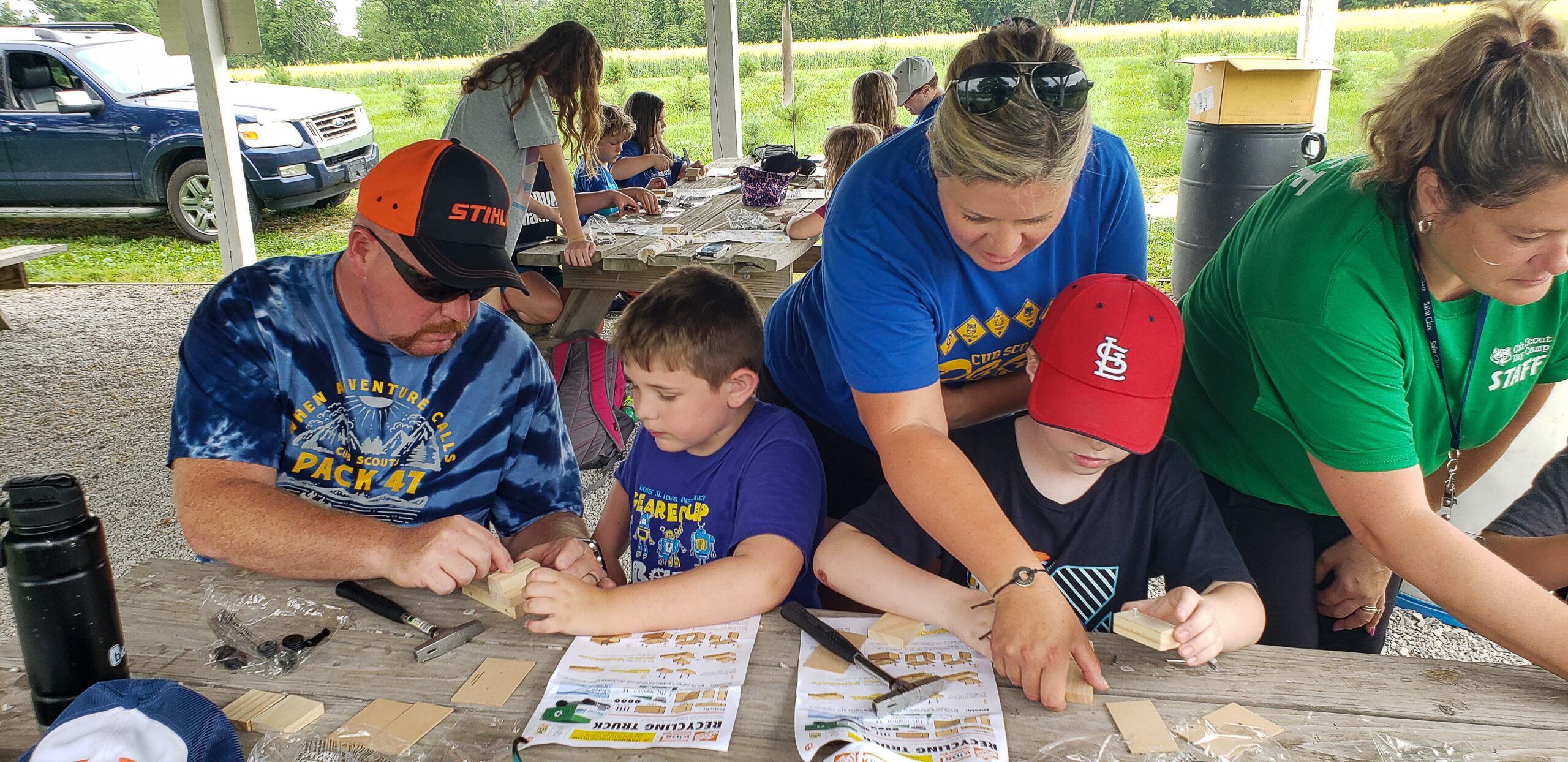scouts building a recycling truck photo