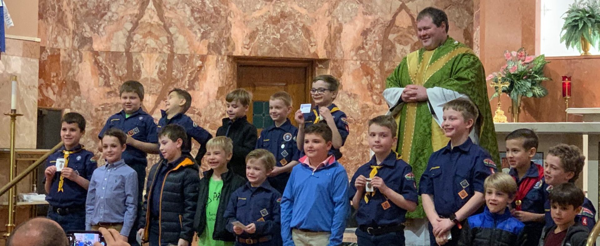 Scouts at a ceremony
