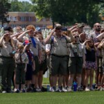 Scout salute at memorial day good turn