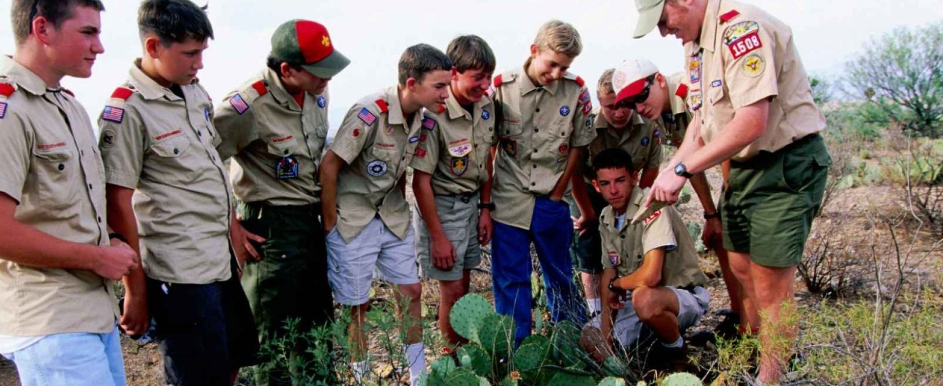 Scouts having fun outside