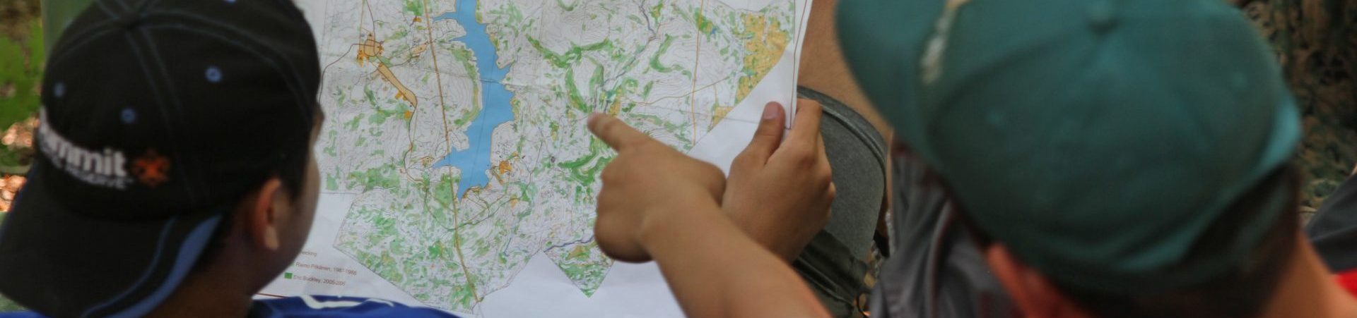 Scouts looking at a map
